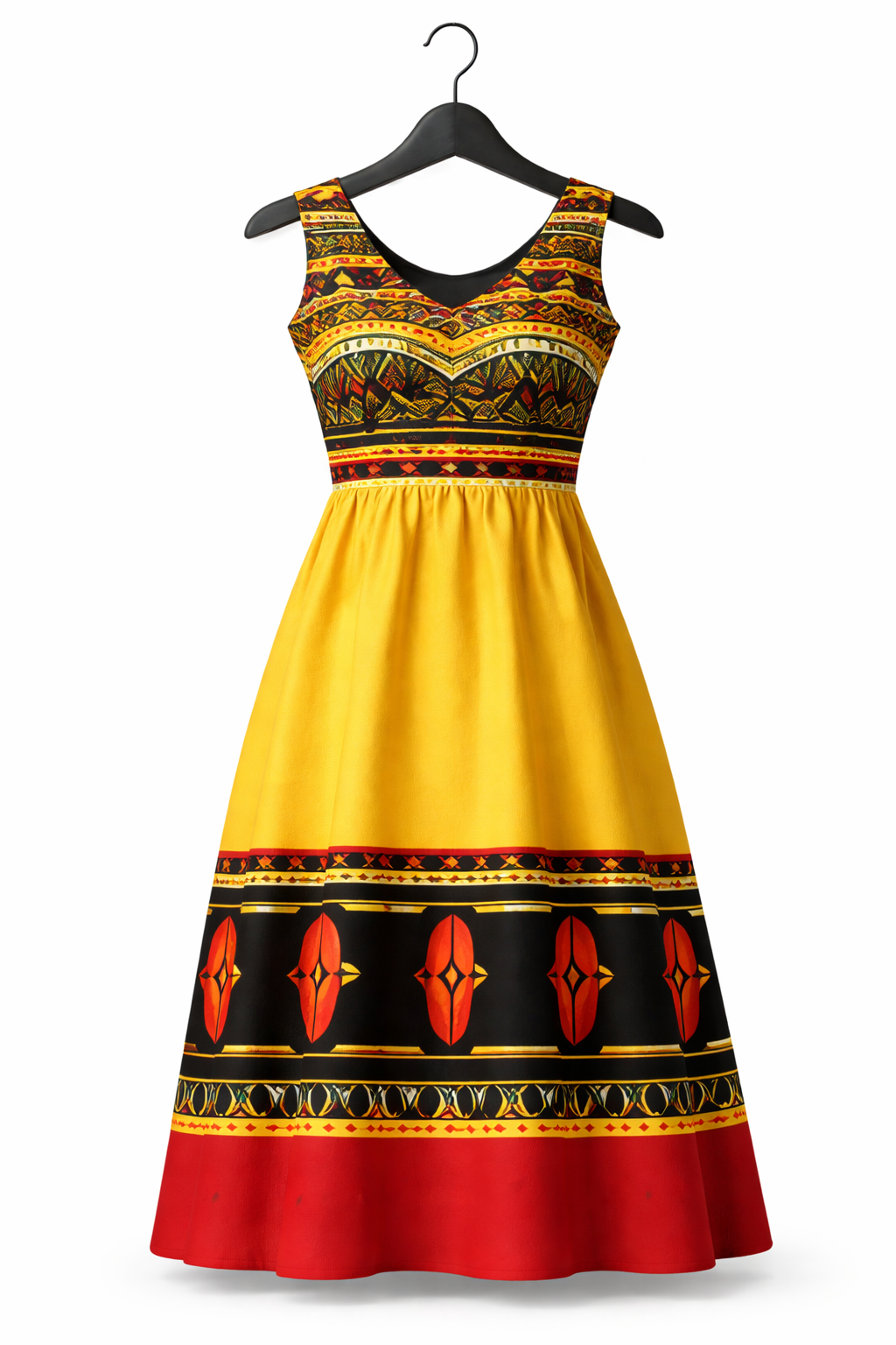 Yellow and Red Kamba Dress